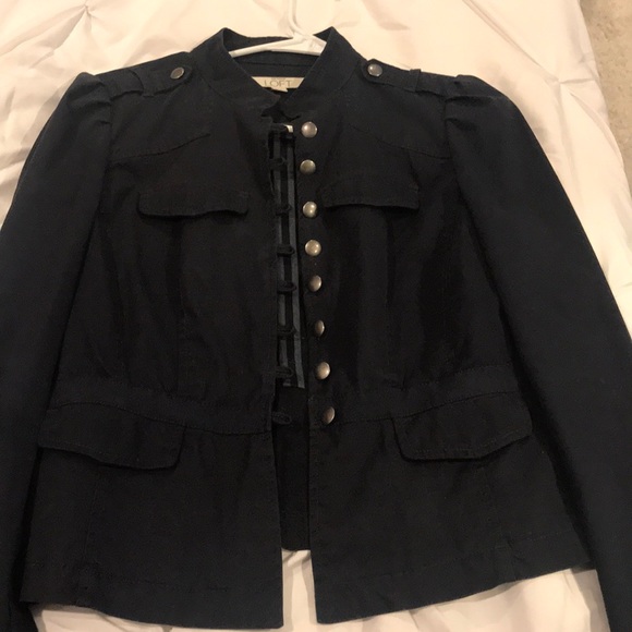 Anne Taylor LOFT military style navy jacket - Picture 5 of 8